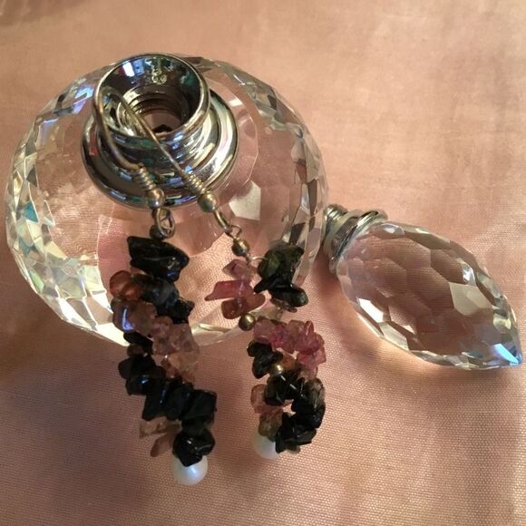 Sterling Silver Tourmaline & Pearl Earrings - Picture 2 of 6